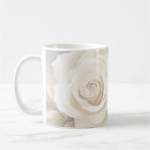Mug Aquarelle rose blanche fleur abstraite. (Gauche)