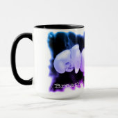 Mug Aquarelle rose bleu violet Orchidées, respirer (Gauche)