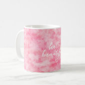 Mug Aquarelle rose bonjour belle (Devant gauche)