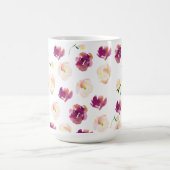 Mug Aquarelle rose Bourgogne Florale (Centre)