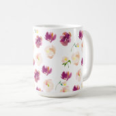 Mug Aquarelle rose Bourgogne Florale (Devant droit)