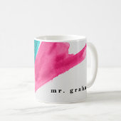 Mug Aquarelle rose chaud Boug de café personnalisé (Devant droit)