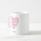 Mug Aquarelle rose Coeur Première fête des mères (Devant gauche)