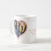 Mug Aquarelle rose Coeur Simple Photo Minimaliste (Devant gauche)