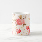 Mug Aquarelle rose de Valentine Roses et coeurs (Centre)