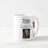Mug Aquarelle Rose de vin rouge Photo 70e anniversaire (Devant droit)