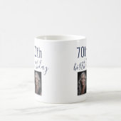 Mug Aquarelle Rose de vin rouge Photo 70e anniversaire (Centre)
