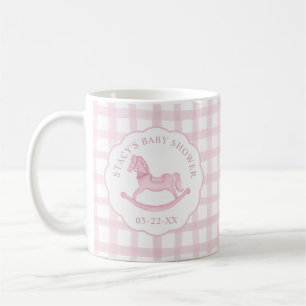 Mug Aquarelle rose En vichy Baby shower Cheval Rocheux
