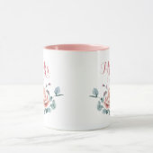 Mug Aquarelle rose et blanche pour femme en couleur ro (Centre)
