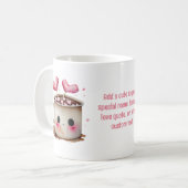 Mug Aquarelle rose et crème mignonne Aimer le cacao ch (Devant gauche)