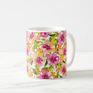 Mug Aquarelle rose et jaune serena Floral