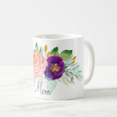 Mug Aquarelle rose et pourpre Florale (Devant droit)