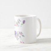 Mug Aquarelle rose et violet florale personnalisée (Devant droit)
