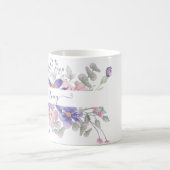 Mug Aquarelle rose et violet florale personnalisée (Centre)