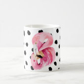 Mug Aquarelle rose exotique moderne Flamant rose & poi (Centre)