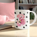 Mug Aquarelle rose exotique moderne Flamant rose & poi<br><div class="desc">Aquarelle rose exotique moderne Flamant rose & points</div>