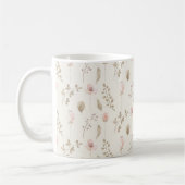 Mug Aquarelle rose Feuille Motif Plutôt (Gauche)
