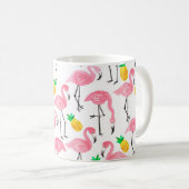 Mug Aquarelle rose flamant rose et ananas jaune (Devant droit)