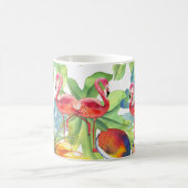 Mug Aquarelle rose Flamant rose tropical (Centre)