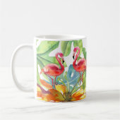 Mug Aquarelle rose Flamant rose tropical (Gauche)