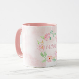 Mug Aquarelle rose Floral cadeau de la fête des mères