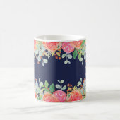 Mug Aquarelle Rose Floral Navy (Centre)