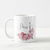 Mug Aquarelle rose Floral Paris (Gauche)