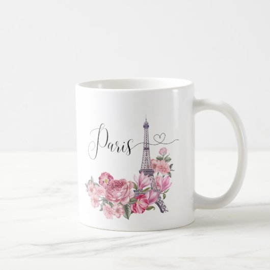 Mug Aquarelle rose Floral Paris (Droite)