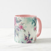 Mug Aquarelle Rose Florale (Devant droit)