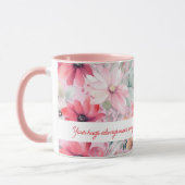 Mug Aquarelle rose FLowers | Cadeau pour maman | (Gauche)
