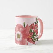 Mug Aquarelle rose Grand-mère florale (Devant droit)