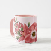 Mug Aquarelle rose Grand-mère florale (Devant gauche)