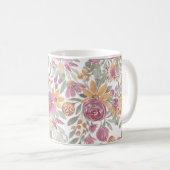 Mug Aquarelle rose jaune doré rose (Devant droit)
