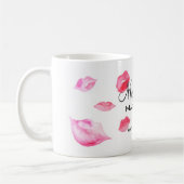 Mug Aquarelle rose lèvres maquillage marque (Gauche)