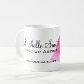 Mug Aquarelle rose lèvres maquillage marque (Devant gauche)