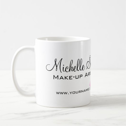 Mug Aquarelle rose lèvres maquillage marque (Gauche)