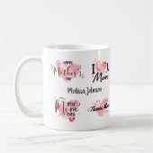 Mug Aquarelle rose Meilleure maman Tous les chants de  (Gauche)