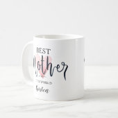 Mug Aquarelle rose meilleure mère au monde (Devant gauche)