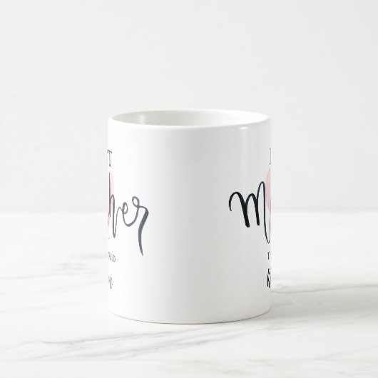 Mug Aquarelle rose meilleure mère au monde (Centre)