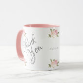Mug Aquarelle rose Merci jolie (Devant gauche)
