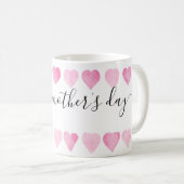 Mug Aquarelle rose mignonne Coeurs Bonne fête des mère (Devant droit)