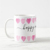 Mug Aquarelle rose mignonne Coeurs Bonne fête des mère (Gauche)