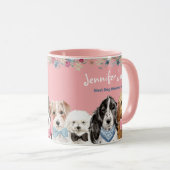 Mug Aquarelle rose mignonne Florale Meilleur Groomer d (Devant droit)