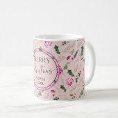 Mug Aquarelle rose mignonne Muettes de Noël (Devant droit)