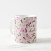 Mug Aquarelle rose mignonne Muettes de Noël (Devant gauche)