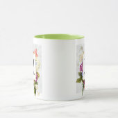 Mug Aquarelle rose moderne Bouquet floral Monogramme (Centre)