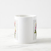 Mug Aquarelle rose moderne Bouquet floral Monogramme (Centre)