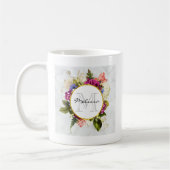 Mug Aquarelle rose moderne Bouquet floral Monogramme (Gauche)