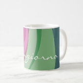 Mug Aquarelle rose moderne customisée (Devant droit)