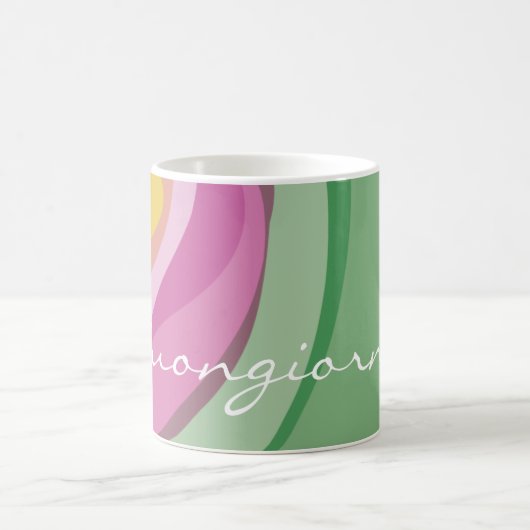 Mug Aquarelle rose moderne customisée (Centre)